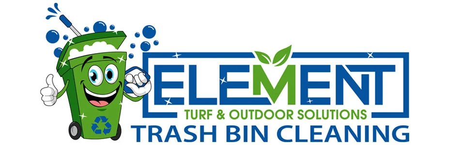 Trash bin cleaning logo for Element Turf & Outdoor Solutions, LLC in Maryville, Illinois.